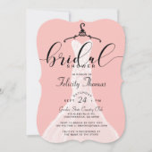 Elegantes Hochzeitskleid Bridal Dusche Einladung (Vorderseite)