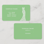 Elegantes Hochzeitskleid hellgrün Visitenkarte (Vorne/Hinten)