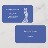 Elegantes Hochzeitskleid mittel blau Visitenkarte (Vorne/Hinten)