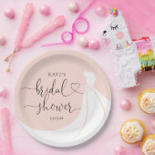 Elegantes Hochzeitskleid Rosa Brautparty Pappteller (Party)