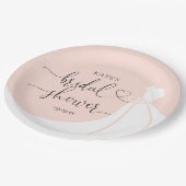 Elegantes Hochzeitskleid Rosa Brautparty Pappteller (Schrägansicht)