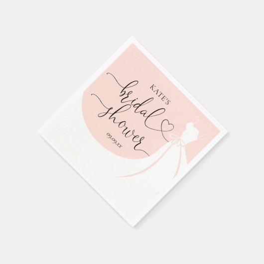 Elegantes Hochzeitskleid Rosa Brautparty Serviette (Ecke)