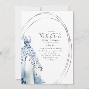 Elegantes Hochzeitskleid, Silver Frame Brautparty Save The Date