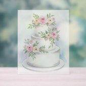 Elegantes Hochzeitskuchen Akryllisches Zeichen Acrylschild (Neutral)