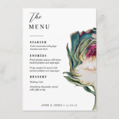 Elegantes Hochzeitsmenü Aquarell Menükarte (Vorderseite)