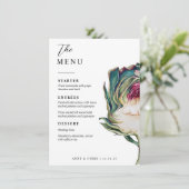 Elegantes Hochzeitsmenü Aquarell Menükarte (Stehend Vorderseite)