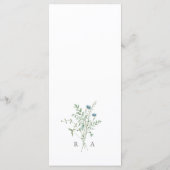 Elegantes Hochzeitsmenü der Wildblume Watercolor Menükarte (Rückseite)