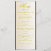 Elegantes Hochzeitsmenü für Elfenbein und Gelb Menükarte (Vorderseite)