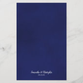 Elegantes Hochzeitsmenü für Navy Blue Rose (Rückseite)