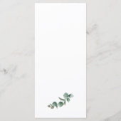 Elegantes Hochzeitsmenü für Sonnenblumen Eukalyptu Menükarte (Rückseite)