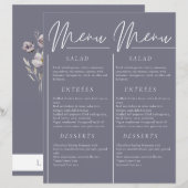 Elegantes Hochzeitsmenü in Aquarellfarben, dunkelg (Vorne/Hinten)