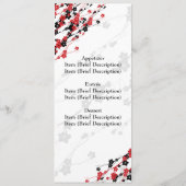 Elegantes Hochzeitsmenü Japanische Blume Rot Menükarte (Rückseite)