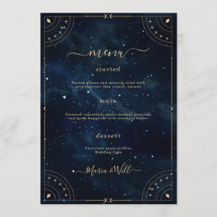 Elegantes Hochzeitsmenü Menükarte