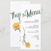 Elegantes Hochzeitsmenü Menükarte (Vorne/Hinten)