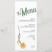 Elegantes Hochzeitsmenü Menükarte (Vorderseite)