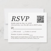 Elegantes Hochzeitsmenü mit 4 Gästekarten RSVP Karte (Vorderseite)