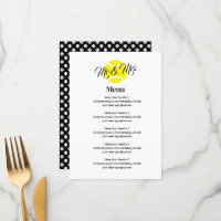Elegantes Hochzeitsmenü mit Logo für Yello-Tennisb
