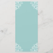 Elegantes Hochzeitsmenü | Nadine (Light Turquoise) Menükarte (Rückseite)