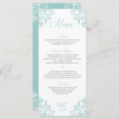 Elegantes Hochzeitsmenü | Nadine (Light Turquoise) Menükarte (Vorne/Hinten)