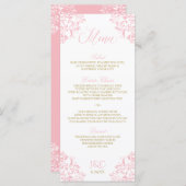 Elegantes Hochzeitsmenü | Nadine (Rosa und Gold) Menükarte (Vorne/Hinten)