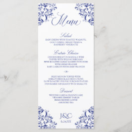 Elegantes Hochzeitsmenü | Nadine (Royal Blue) Menükarte