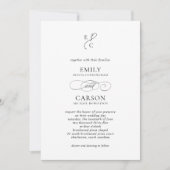 Elegantes Hochzeitsmodern-Monogramm-Logo QR-Code S Einladung (Vorderseite)