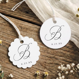 Elegantes Hochzeitsmonogramm B in Kalligrafie Geschenkanhänger