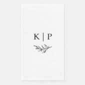 Elegantes Hochzeitsmonogramm Grün Serviette (Vorderseite)