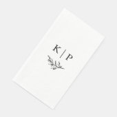 Elegantes Hochzeitsmonogramm Grün Serviette (Ecke)