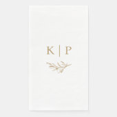 Elegantes Hochzeitsmonogramm Grün Serviette (Vorderseite)