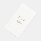 Elegantes Hochzeitsmonogramm Grün Serviette (Ecke)