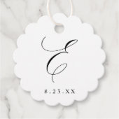 Elegantes Hochzeitsmonogramm Initiale E Kalligrafi Geschenkanhänger (Vorderseite)