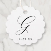 Elegantes Hochzeitsmonogramm Initiale G Geschenkanhänger (Vorderseite)