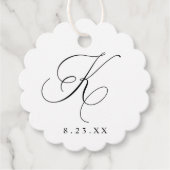 Elegantes Hochzeitsmonogramm Initiale K in Kalligr Geschenkanhänger (Vorderseite)