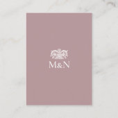 Elegantes Hochzeitsmonogramm mit QR-Code zum RSVP  Begleitkarte (Rückseite)