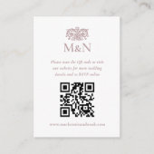 Elegantes Hochzeitsmonogramm mit QR-Code zum RSVP  Begleitkarte (Vorderseite)