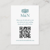 Elegantes Hochzeitsmonogramm mit QR-Code zur RSVP- Begleitkarte (Vorderseite)