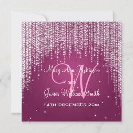 Elegantes Hochzeitsnacht Dazzle Berry Pink Einladung