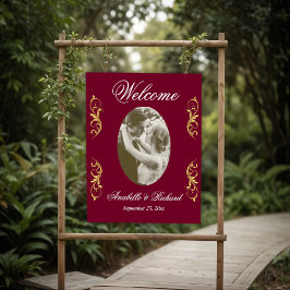 Elegantes Hochzeitsoulenposter mit Foto Poster
