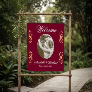 Elegantes Hochzeitsoulenposter mit Foto Poster