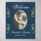 Elegantes Hochzeitsoulenposter mit Foto Poster (Vorne)