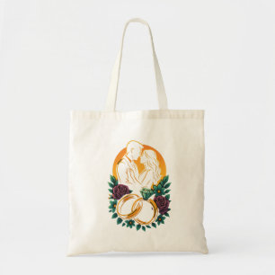 Elegantes Hochzeitspaar Blumen Ring Tote Bag Tragetasche