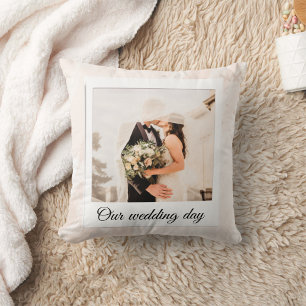 Elegantes Hochzeitspaar-Foto Kissen