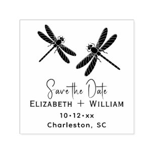 Elegantes Hochzeitspaar mit 2 Libellen Save-the-Da Permastempel