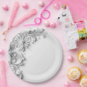 Elegantes Hochzeitspapier-Quilling-Design Pappteller (Party)