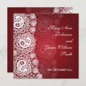 Elegantes Hochzeitspazierenland Rot Einladung (Vorne/Hinten)