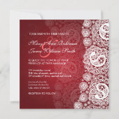 Elegantes Hochzeitspazierenland Rot Einladung (Rückseite)