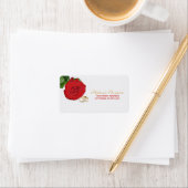 Elegantes Hochzeitsplatz für Rote Rosen Adressaufkleber (Insitu)