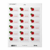 Elegantes Hochzeitsplatz für Rote Rosen Adressaufkleber (Vorne)
