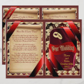 Elegantes Hochzeitsprogramm (Vorne/Hinten)